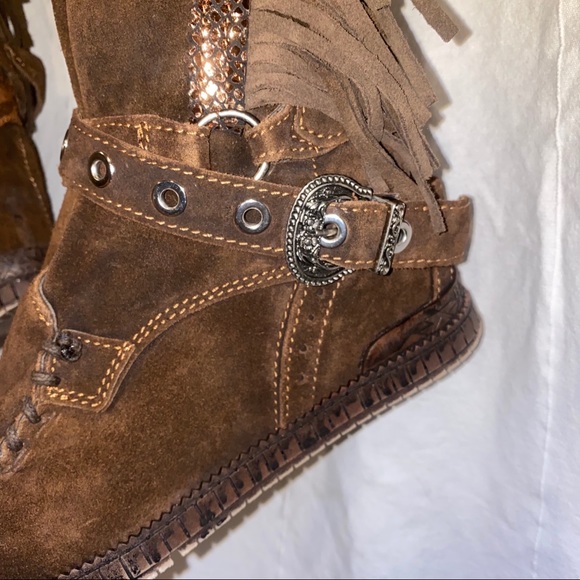 El Vaquero Crudelia Leather Wedge Moccasin Boot - Picture 5 of 9